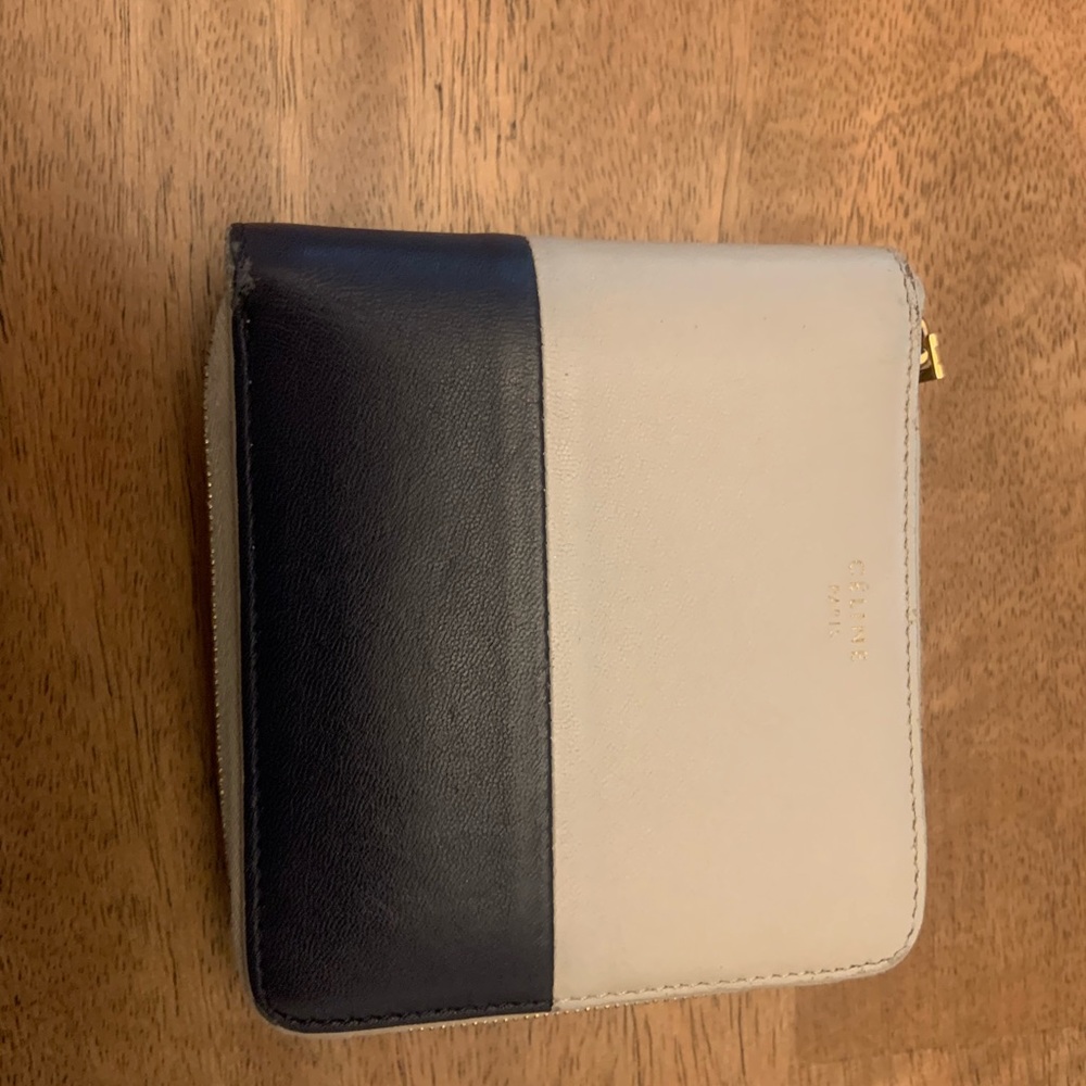 Celine Two-Tone Leather Zippy Wallet small